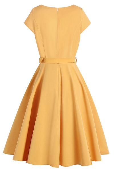 Abito Longuette Giallo Vintage Anni '50