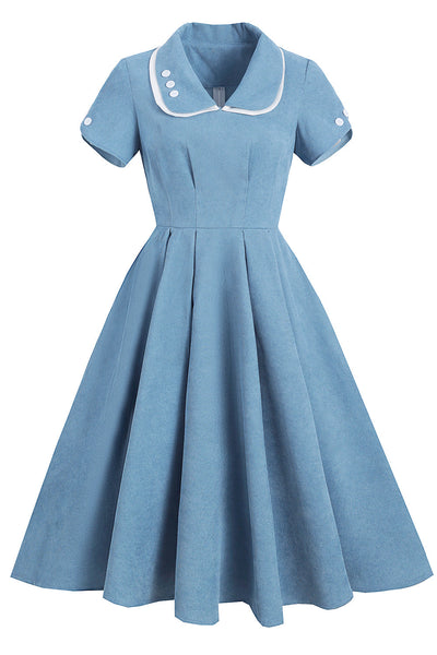 Abito Blu Stile Vintage Anni '50