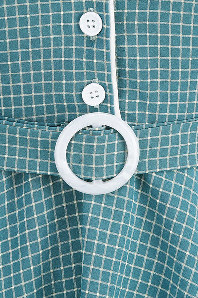 Abito Scozzese Con Cintura Vintage Anni '50