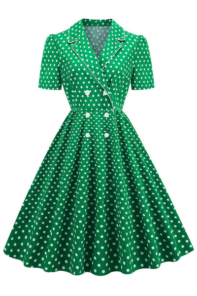 Abito Vintage A Pois Verde