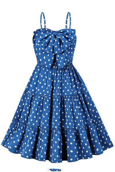 Abito Vintage Blu A Pois