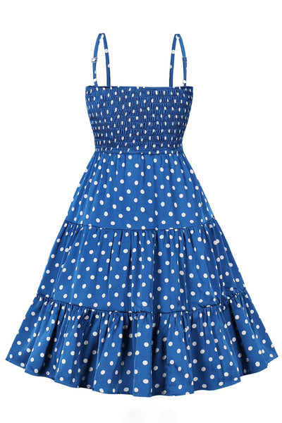 Abito Vintage Blu A Pois