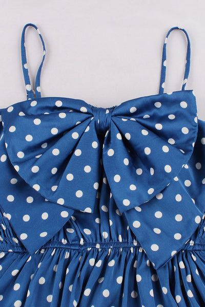 Abito Vintage Blu A Pois