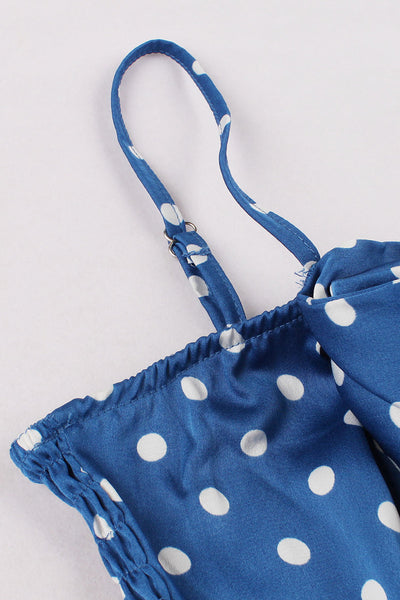 Abito Vintage Blu A Pois