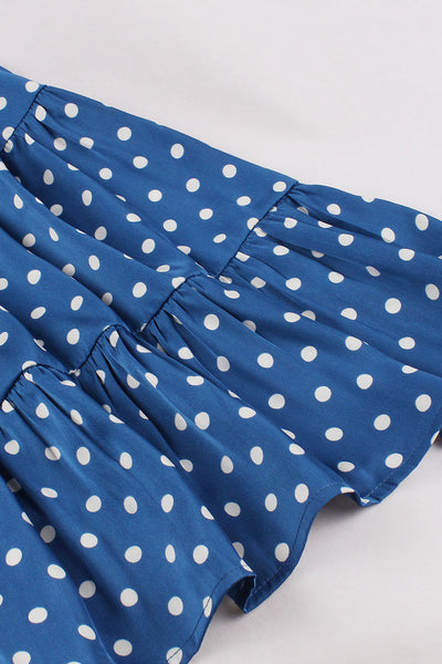 Abito Vintage Blu A Pois