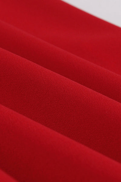 Abito Svasato Con Risvolto Rosso Anni '50