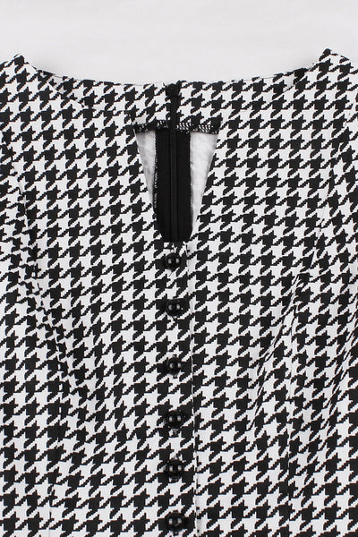 Abito Svasato A Quadri Neri Anni '50