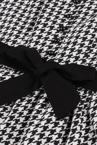 Abito Svasato A Quadri Neri Anni '50