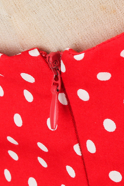 Abito Vintage A Pois Rosso Anni '50
