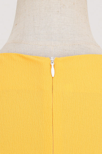 Abito In Stile Anni '50 Giallo Retrò Con Buco Della Serratura