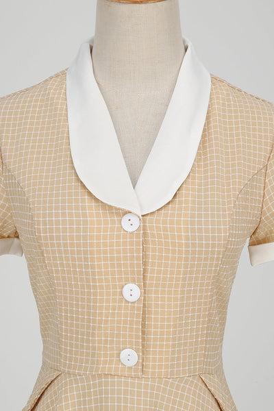 Abito Con Collo A Scialle Scozzese Vintage