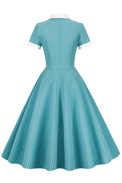 Abito Con Collo A Scialle Scozzese Vintage