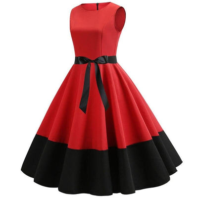 Abito Rockabilly Rosso E Nero