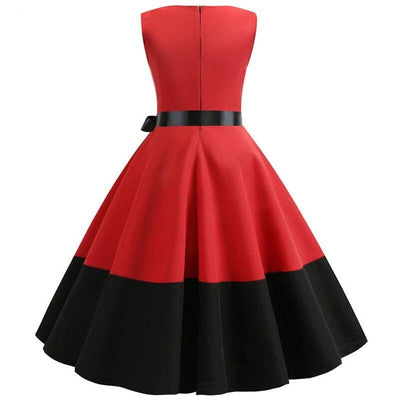 Abito Rockabilly Rosso E Nero