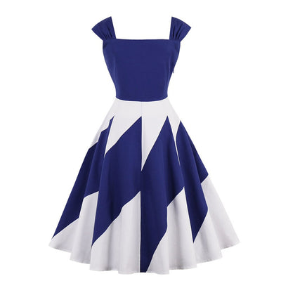 Abito Vintage A Vita Sottile Blu