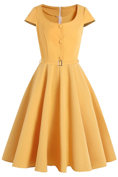 Abito Longuette Giallo Vintage Anni '50