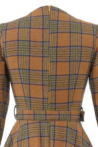 Abito Vintage Scozzese Marrone