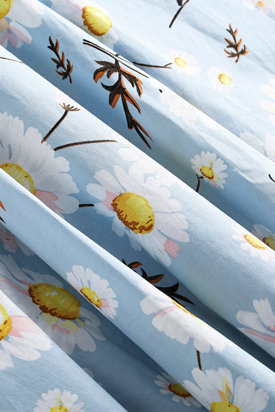 Abito Con Stampa Blu Estiva Anni '50