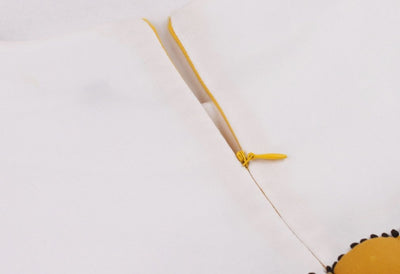 Grazioso Vestito Dal Design Vintage Giallo E Bianco