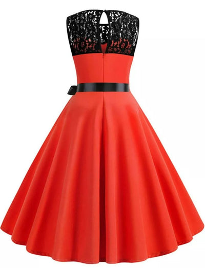 Abito Pin Up Rosso E Nero Anni '50