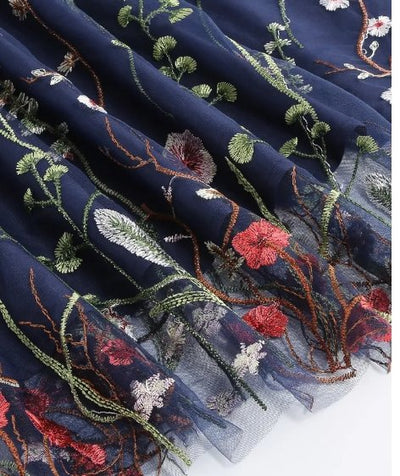 Abito A Fiori Anni '50 Nero