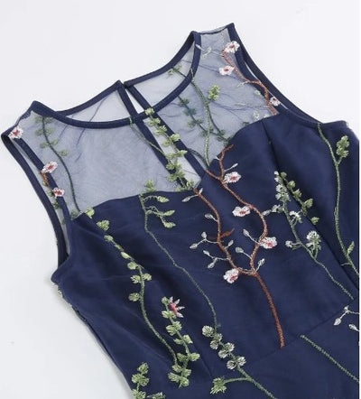 Abito A Fiori Anni '50 Nero