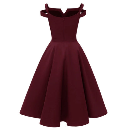 Abito Pin Up Anni '50 Bordeaux