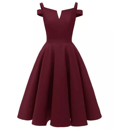 Abito Pin Up Anni '50 Bordeaux