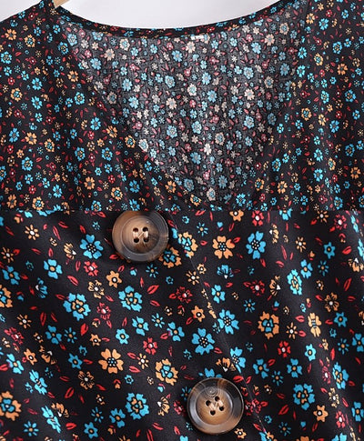 Abito A Quadretti Nero Anni '70