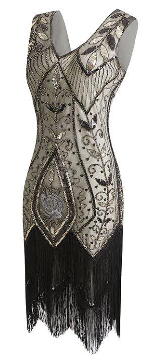 Abito Anni '20 Da Donna Beige