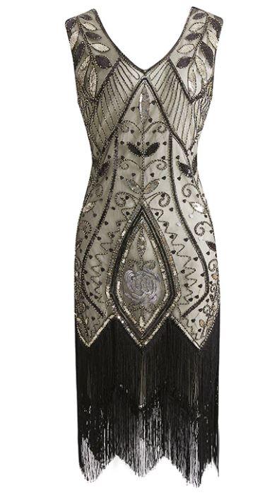 Abito Anni '20 Da Donna Beige