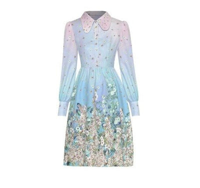 Abito Anni '40 Collo A Camicia Corto