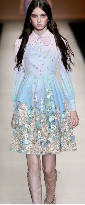 Abito Anni '40 Collo A Camicia Corto