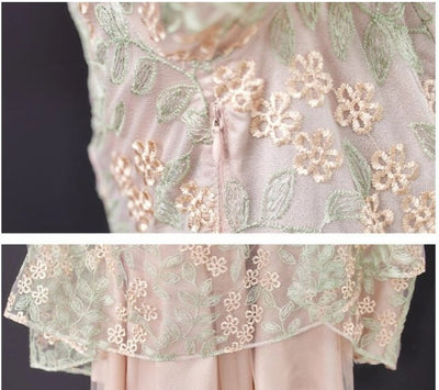 Abito In Pizzo Vintage Chic Anni '40 Grigio