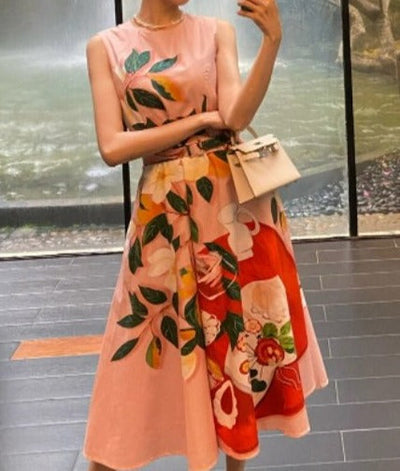 Abito Floreale Rosa Anni '40