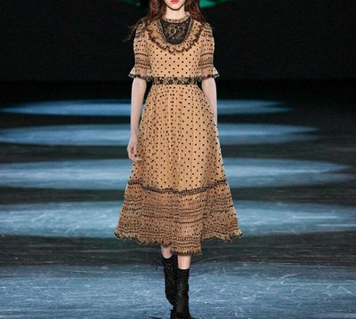 Abito A Pois Giallo Anni '40