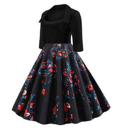 Abito Anni '50 Con Scollo A Barchetta