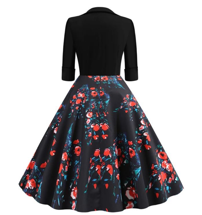 Abito Anni '50 Con Scollo A Barchetta