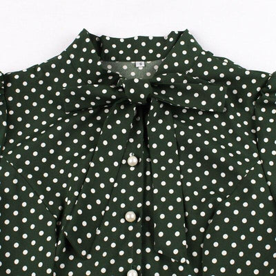 Abito Vintage A Pois Verde Anni '50
