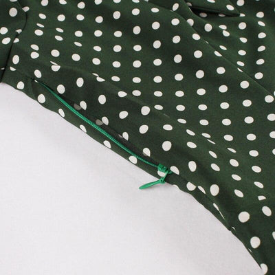 Abito Vintage A Pois Verde Anni '50
