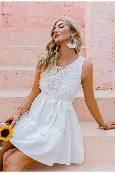 Abito Bianco Vintage Bohémien