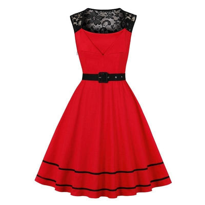 Abito Da Sera Rosso Vintage Rockabilly