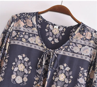 Abito A Trapezio Floreale Anni '70