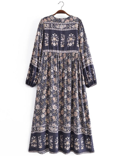 Abito A Trapezio Floreale Anni '70