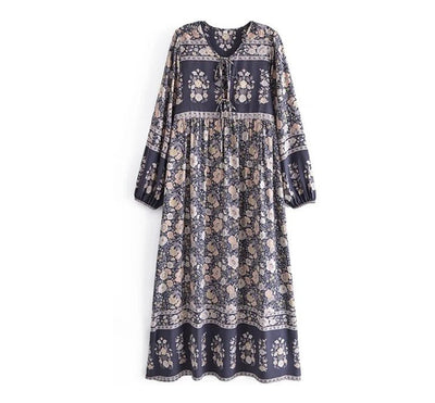 Abito A Trapezio Floreale Anni '70