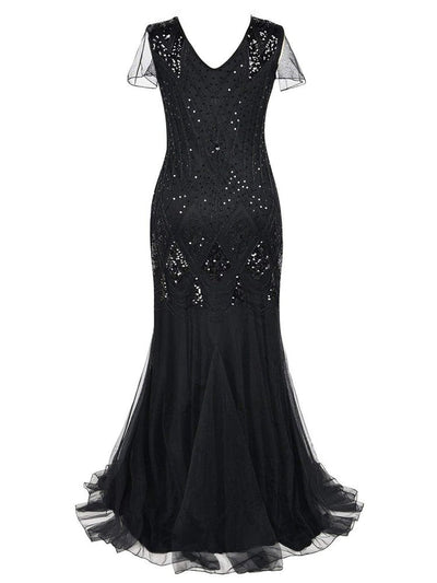 Abito Lungo Gatsby Nero Haute Couture