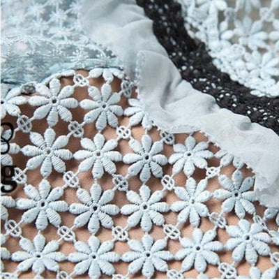 Abito Lungo Vintage Blu Con Volant