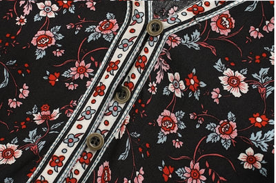 Maxi Abito Stile Anni '70 Nero