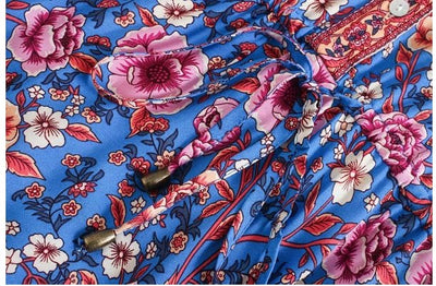 Maxi Abito Stile Anni '70 Viola