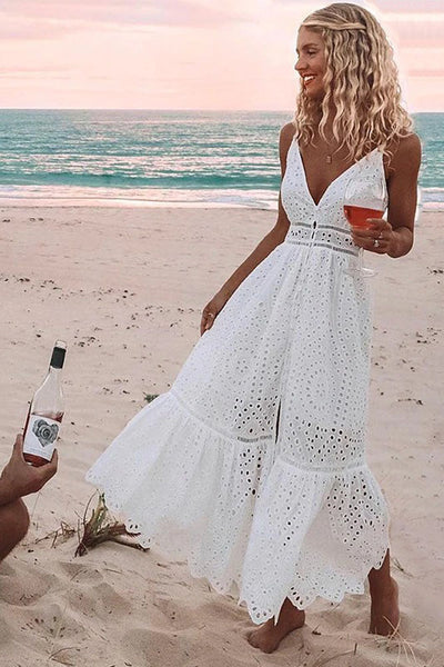 Abito Lungo In Pizzo Vintage